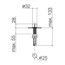 Dornbracht Exzenterbetätigung mit Drehknopf für ein Becken inkl. Adapter für Bo... DORNBRACHT-10712970-42 4099477261126 (Abb. 1)