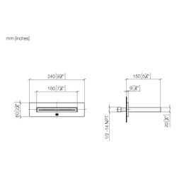 Dornbracht Schwallauslauf Water Sheet für Wandmontage Ausladung 150mm, Dark Bra... DORNBRACHT-13415979-39 4099477346106 (Abb. 1)