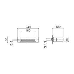 Dornbracht Schwallauslauf Water Fall für Wandmontage Ausladung 120mm, Dark Chro... DORNBRACHT-13420979-19 4029011996368 (Abb. 1)