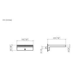 Dornbracht Wannen-Schwallauslauf Deque Wandmontage, 200mm Platte 180x60mm 26,5l... DORNBRACHT-13430740-43 4099477488066 (Abb. 1)