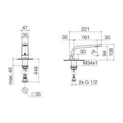 Dornbracht Waschtisch-Standauslauf CL.1 ohne Ablaufgarnitur Ausladung 160mm, Ch... DORNBRACHT-13714705-47 4099477136158 (Abb. 1)