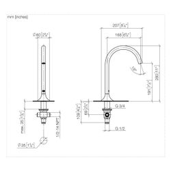 Dornbracht Waschtisch-Standauslauf Vaia ohne Ablaufgarnitur Ausladung 168mm, Ch... DORNBRACHT-13716809-47 4099477090580 (Abb. 1)