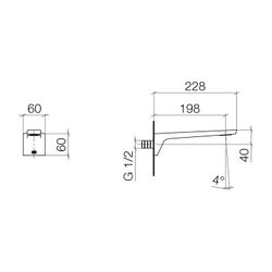 Dornbracht Waschtisch-Wandauslauf CL.1 ohne Ablaufgarnitur Ausladung 200mm, Cha... DORNBRACHT-13800705-47 4099477136141 (Abb. 1)