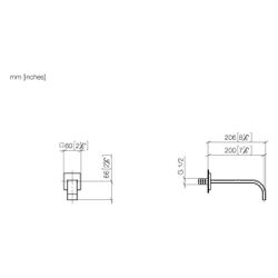 Dornbracht Waschtisch-Wandauslauf Mem, starrer Auslauf, Ausladung 200mm, max. 5... DORNBRACHT-13800782-42 4099477287720 (Abb. 1)