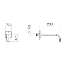 Dornbracht Waschtisch-Wandauslauf Mem, starrer Auslauf, Ausladung 200mm, max. 5... DORNBRACHT-13800782-47 4099477090627 (Abb. 1)