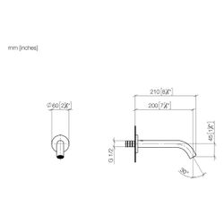 Dornbracht Wannenauslauf Meta für Wandmontage, Ausladung 200mm, Anschluss 1/2",... DORNBRACHT-13801660-37 4099477432106 (Abb. 1)