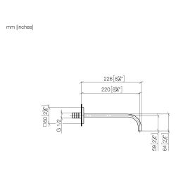 Dornbracht Wannenauslauf Mem, eckig, für Wandmontage, Ausladung 220mm, max. 38,... DORNBRACHT-13801782-39 4099477399355 (Abb. 1)