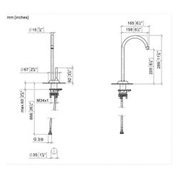 Dornbracht Kaltwasserspender Vaia mechanisch schwenkbar Ausladung 150mm, Dark P... DORNBRACHT-17872809-99 4099477380001 (Abb. 1)