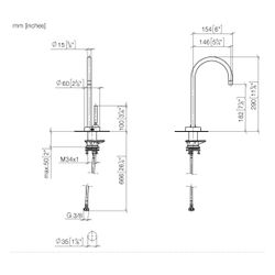 Dornbracht Kaltwasser-Armatur Tara, Ausladung 146mm, max. 3,8l/min, Platin gebü... DORNBRACHT-17872888-06 4099477319292 (Abb. 1)