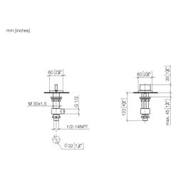 Dornbracht Seitenventil CL.1 linksschließend warm, Dark Chrome... DORNBRACHT-20000706-19 4099477128160 (Abb. 1)