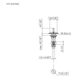 Dornbracht Seitenventil Mem, eckig, linksschließend, warm, Rosette 60x60mm, Dar... DORNBRACHT-20000783-39 4099477399553 (Abb. 1)