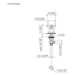 Dornbracht Seitenventil Tara, rechtsschließend, Bohrung 32mm, Dark Bronze gebür... DORNBRACHT-20000892-43 4099477463087 (Abb. 1)