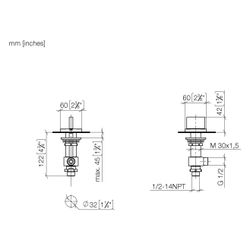 Dornbracht Seitenventil Mem, eckig, rechtsschließend, kalt, lineare Struktur, R... DORNBRACHT-20005782-43 4099477488394 (Abb. 1)