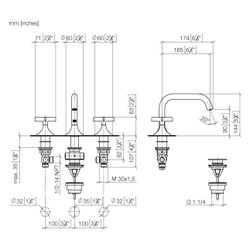 Dornbracht Waschtisch-Dreilochbatterie Vaia mit Ablaufgarnitur, 165mm, schwenkb... DORNBRACHT-20705809-06 4029011953415 (Abb. 1)