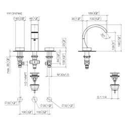 Dornbracht Waschtisch-Dreilochbatterie CYO mit Ablaufgarnitur ohne Designelemen... DORNBRACHT-20710811-19 4099477128191 (Abb. 1)