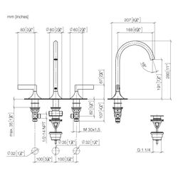 Dornbracht Waschtisch-Dreilochbatterie Vaia mit Ablaufgarnitur, 168mm, schwenkb... DORNBRACHT-20713819-46 4099477090986 (Abb. 1)