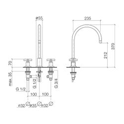 Dornbracht Tara Dreilochbatterie 20815892 chrom... DORNBRACHT-20815892-00 4029011546624 (Abb. 1)