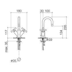 Dornbracht Tara Waschtisch-Einlochbatterie mit Ablaufgarnitur 22302892 platin m... DORNBRACHT-22302892-06 4029011519284 (Abb. 1)