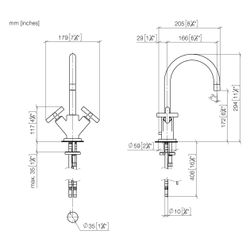 Dornbracht Waschtisch-Einlochbatterie Tara mit Ablaufgarnitur, schwenkbar, 165m... DORNBRACHT-22513892-39 4099477346656 (Abb. 1)