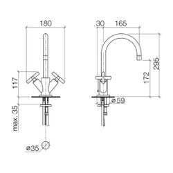 Dornbracht Waschtisch-Einlochbatterie Tara mit Ablaufgarnitur, schwenkbar, 165m... DORNBRACHT-22513892-93 4029011943812 (Abb. 1)