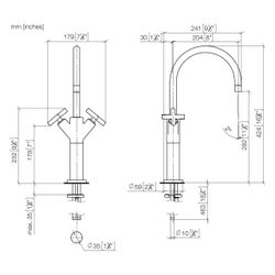 Dornbracht Waschtisch-Einlochbatterie Tara, erhöhter Standfuß, 200mm, max. 7l/m... DORNBRACHT-22533892-43 4099477463445 (Abb. 1)