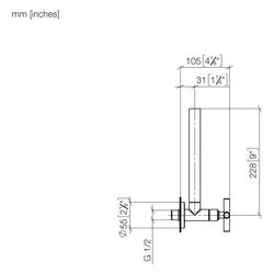 Dornbracht Eckventil Tara, Rosette 55mm, Schlauchabdeckung 200mm, Dark Brass ge... DORNBRACHT-22900892-39 4099477346786 (Abb. 1)