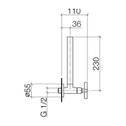 Dornbracht Eckventil Tara, Rosette 55mm, Schlauchabdeckung 200mm, Light Gold ge... DORNBRACHT-22900892-27 4099477221328 (Abb. 1)