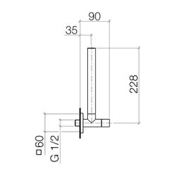 Dornbracht Eckventil für MEM Rosette 60x60mm Schlauchabdeckung 200mm Anschluss ... DORNBRACHT-22901782-27 4099477207636 (Abb. 1)