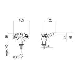 Dornbracht Bidet-Einlochbatterie Madison mit Ablaufgarnitur, Ausladung 125mm, M... DORNBRACHT-24510360-09 4029011203824 (Abb. 1)
