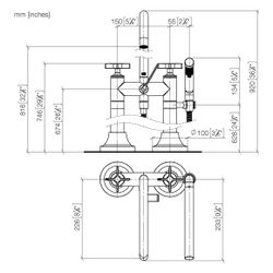 Dornbracht Wannen-Zweilochbatterie Vaia freistehend mit Handbrausegarnitur, 221... DORNBRACHT-25943809-39 4099477346892 (Abb. 1)