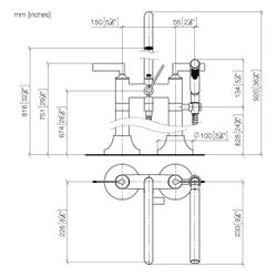 Dornbracht Wannen-Zweilochbatterie Vaia freistehend mit Handbrausegarnitur, 221... DORNBRACHT-25943819-19 4099477073613 (Abb. 1)