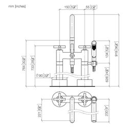 Dornbracht Wannen-Zweilochbatterie Tara, freistehend, Handbr., schwenkbar, 220m... DORNBRACHT-25943892-39 4099477346953 (Abb. 1)