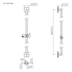 Dornbracht Duschgarnitur Symetrics Wandrohr mit Schieber Schlauch 1750mm Stichm... DORNBRACHT-26412980-42 4099477413884 (Abb. 1)