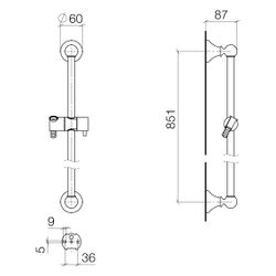 Dornbracht Duschgarnitur Madison ohne Handbrause Stichmaß 850mm, Messing gebürs... DORNBRACHT-26413370-28 4029011921483 (Abb. 1)