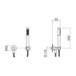 Dornbracht Schlauchbrausegarnitur Tara, Einzelrosetten FlowReduce, 1250mm, ... DORNBRACHT-27802892-080010 4029011765209 (Abb. 1)