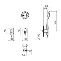 Dornbracht Schlauchbrausegarnitur Lissé FlowReduce verstellbar, 6,8l/min, S... DORNBRACHT-27803845-330010 4029011983887 (Abb. 1)