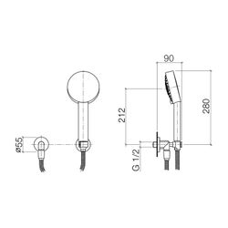 Dornbracht Schlauchbrausegarnitur Tara, Einzelrosetten FlowReduce, 1250mm, ... DORNBRACHT-27803892-060010 4029011697609 (Abb. 1)