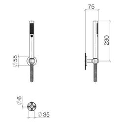 Dornbracht Schlauchbrausegarnitur Meta FlowReduce 6,8l/min Rosette 55mm, Go... DORNBRACHT-27806625-370010 4099477433981 (Abb. 1)