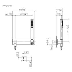 Dornbracht Schlauchbrausegarnitur mit Abdeckplatte Symetrics 240x60mm Metallsch... DORNBRACHT-27818980-37 4099477434278 (Abb. 1)