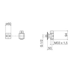 Dornbracht Kneipp-Wandanschlussbogen Water Tube mit Mengenregulierung und Schla... DORNBRACHT-27821979-93 4029011944468 (Abb. 1)