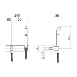 Dornbracht Gießrohr mit Abdeckplatte 240x60mm 15l/min Anschluss G 1/2", Champag... DORNBRACHT-27838979-46 4099477091761 (Abb. 1)