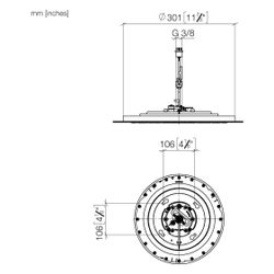 Dornbracht Regenbrause für Deckeneinbau mit Licht D 300mm Pure Rain 12l/min Pur... DORNBRACHT-28034970-39 4099477347844 (Abb. 1)