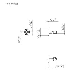 Dornbracht Brausehalter für Meta Rosette 55mm, Dark Bronze gebürstet PVD, 28050... DORNBRACHT-28050625-43 4099477464695 (Abb. 1)