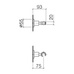 Dornbracht Brausehalter Tara, Rosette 55mm, Chrom gebürstet... DORNBRACHT-28050892-93 4029011950087 (Abb. 1)