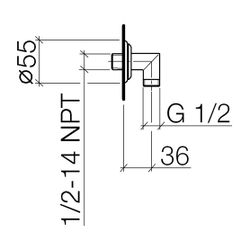 Dornbracht Wandanschlussbogen Madison G 1/2" Rosette 55mm, Messing 23kt Gold... DORNBRACHT-28450410-09 4029011237768 (Abb. 1)