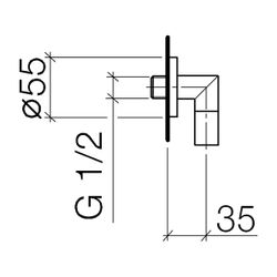 Dornbracht Wandanschlussbogen Meta Brauseabgang G 3/8" Rosette Durchmesser 55mm... DORNBRACHT-28450625-27 4099477187532 (Abb. 1)
