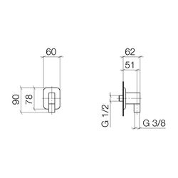 Dornbracht Wandanschlussbogen Lissé, Dark Platinum gebürstet... DORNBRACHT-28450845-99 4099477238258 (Abb. 1)