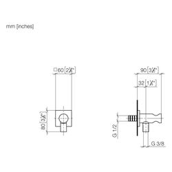 Dornbracht Wandanschlussbogen mit integriertem Brausehalter Rosette 60x60mm Ans... DORNBRACHT-28490970-37 4099477435022 (Abb. 1)