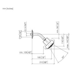 Dornbracht Kopfbrause Ausladung 200mm Brausekopf 92mm 9l/min Anschluss G 1/2", ... DORNBRACHT-28508979-43 4099477464893 (Abb. 1)