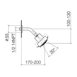 Dornbracht Kopfbrause FlowReduce Ausladung 200mm Brausekopf 92mm 6,8l/min A... DORNBRACHT-28508979-990010 4029011742248 (Abb. 1)